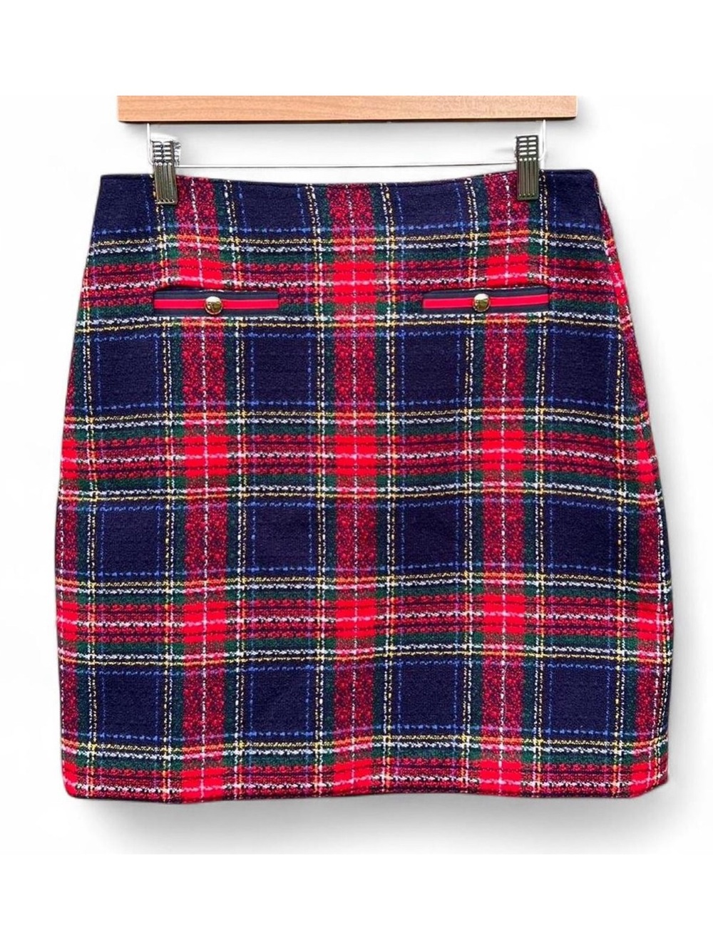 Talbots Red And Blue Plaid A-Line Above Knee Skirt Classic Preppy, Women’s 4